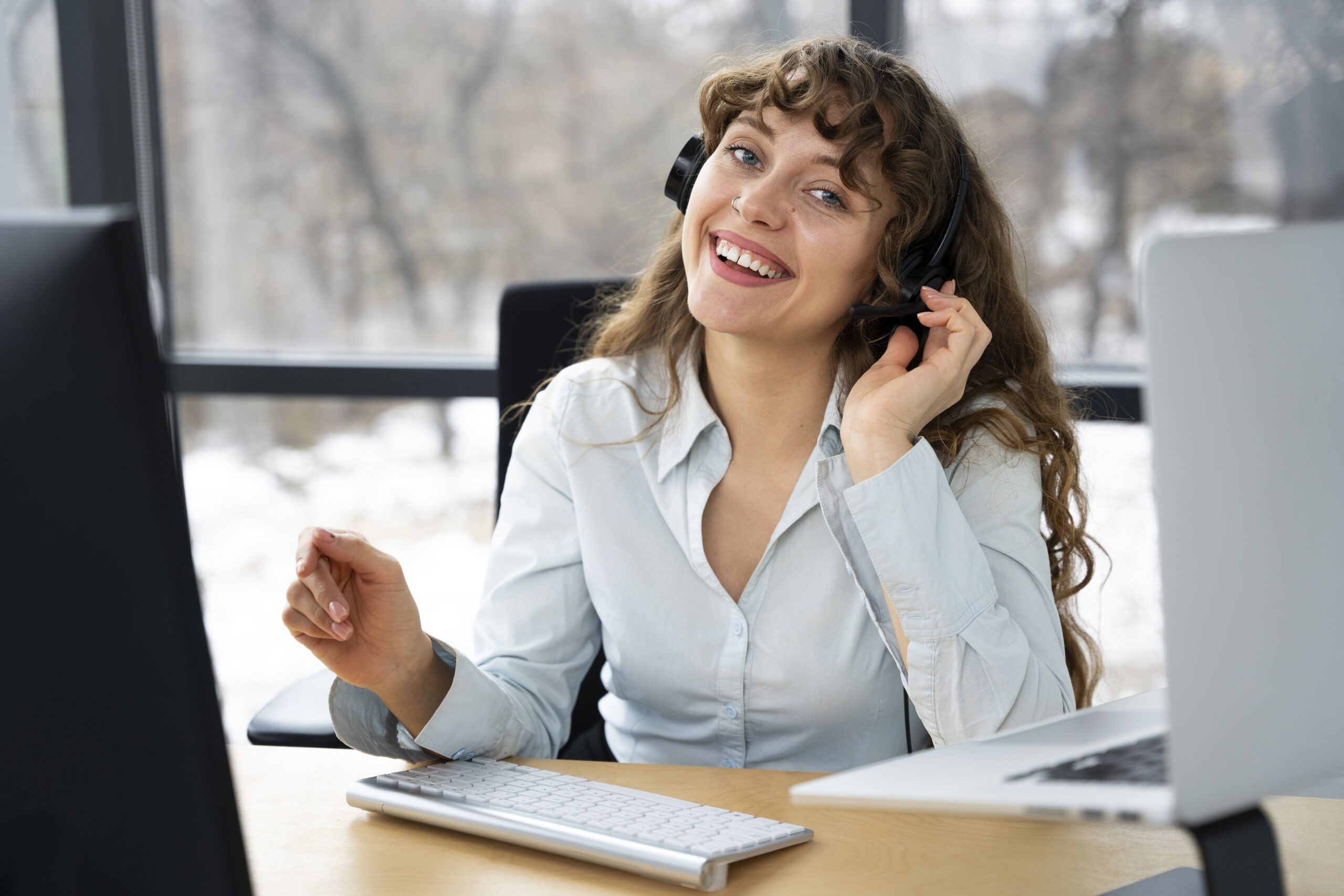 close up person working call center scaled
