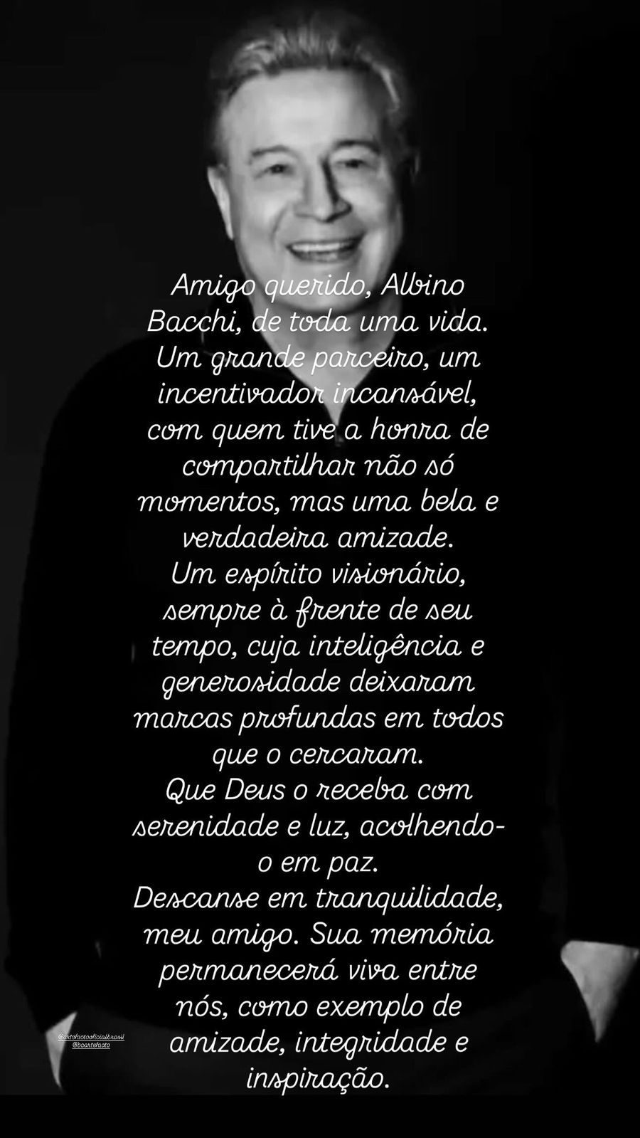 Homenagem do AV a Albino Bacchi, fundador da Artefacto