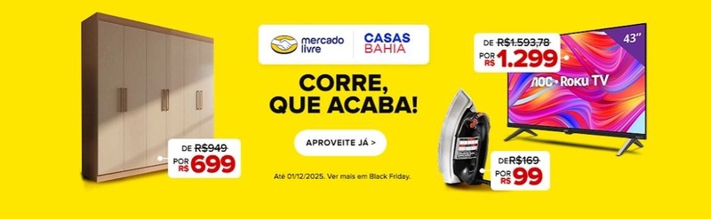 Casas Bahia amplia presença digital e estreia no Mercado Livre com grandes ofertas
